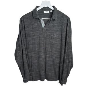 Rowm Men’s 1/4 Button Heathered Long-sleeve Pocket Polo M-284 Sz L